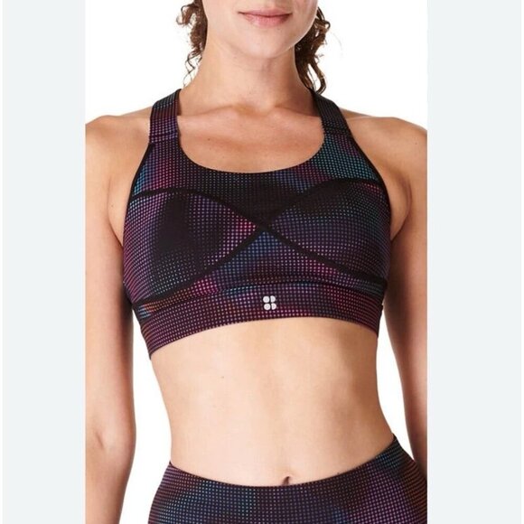 Sweaty Betty Women's Power Medium Support Sports Bra In Black Gradient Dot 2XL - Picture 1 of 6